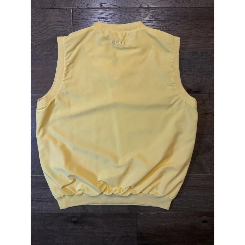 Bolle Golf Mens Yellow Windbreaker Vest V-Neck Water Resistant‎ Large RN91870